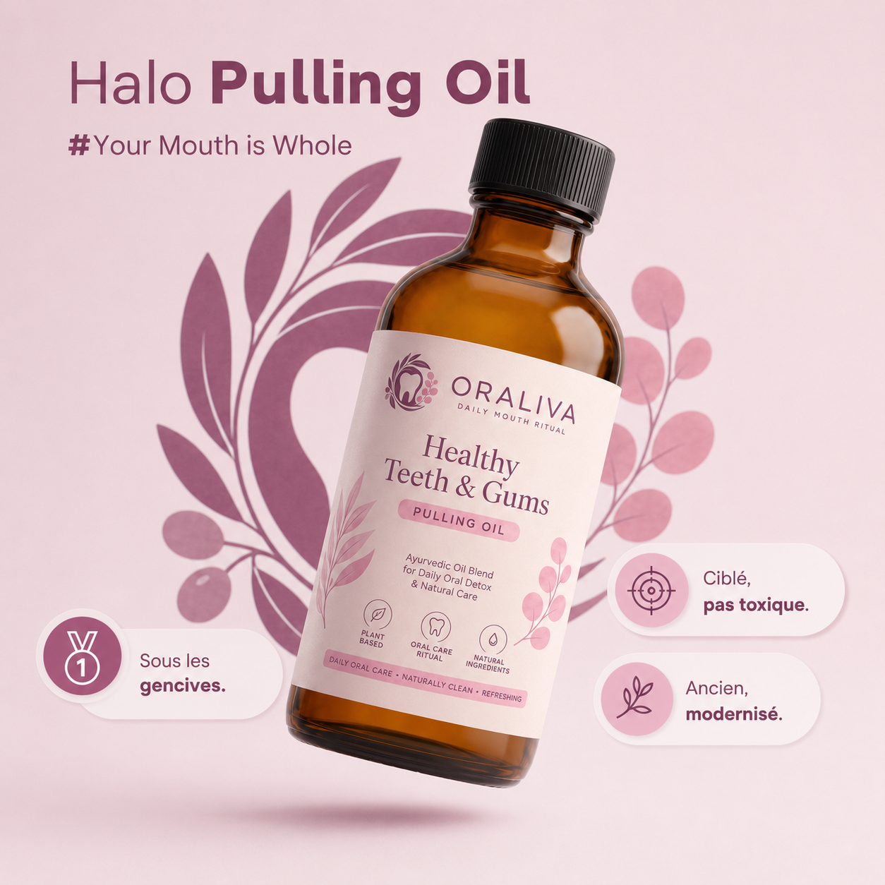 ORALIVA™ Pulling Oil – Le Rituel Naturel pour une Bouche Saine et une Haleine Fraîche